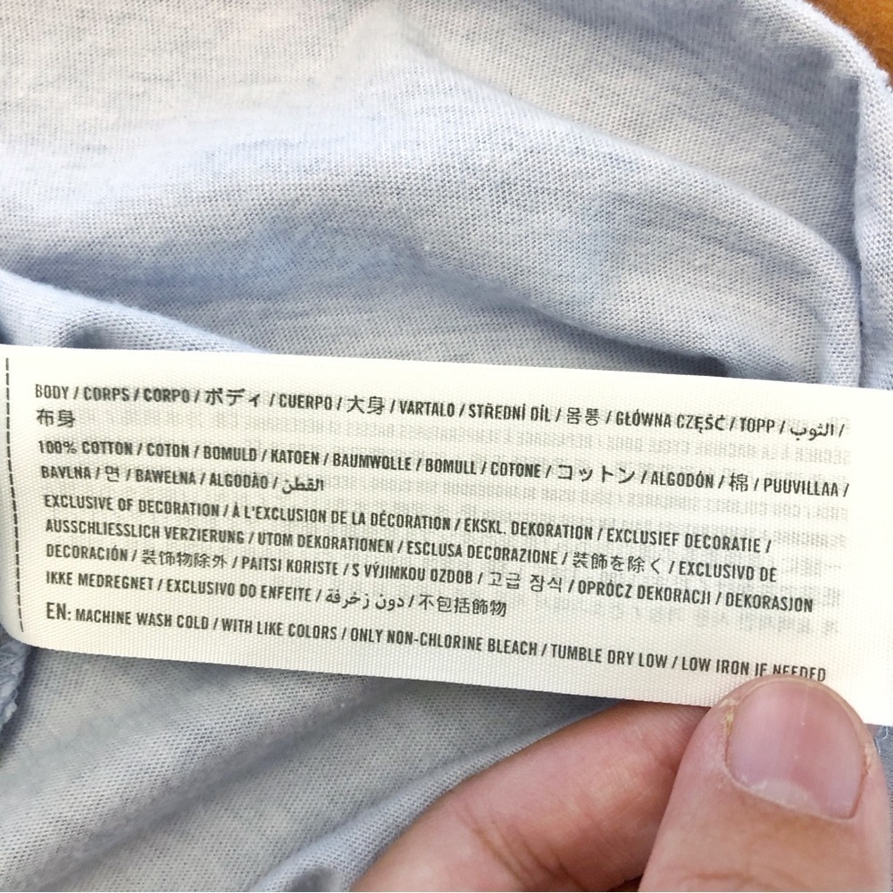Hollister Pastel Blue Casual Relaxed Fit Short Sleeves T Shirt Tee. Large. - Picture 6 of 13
